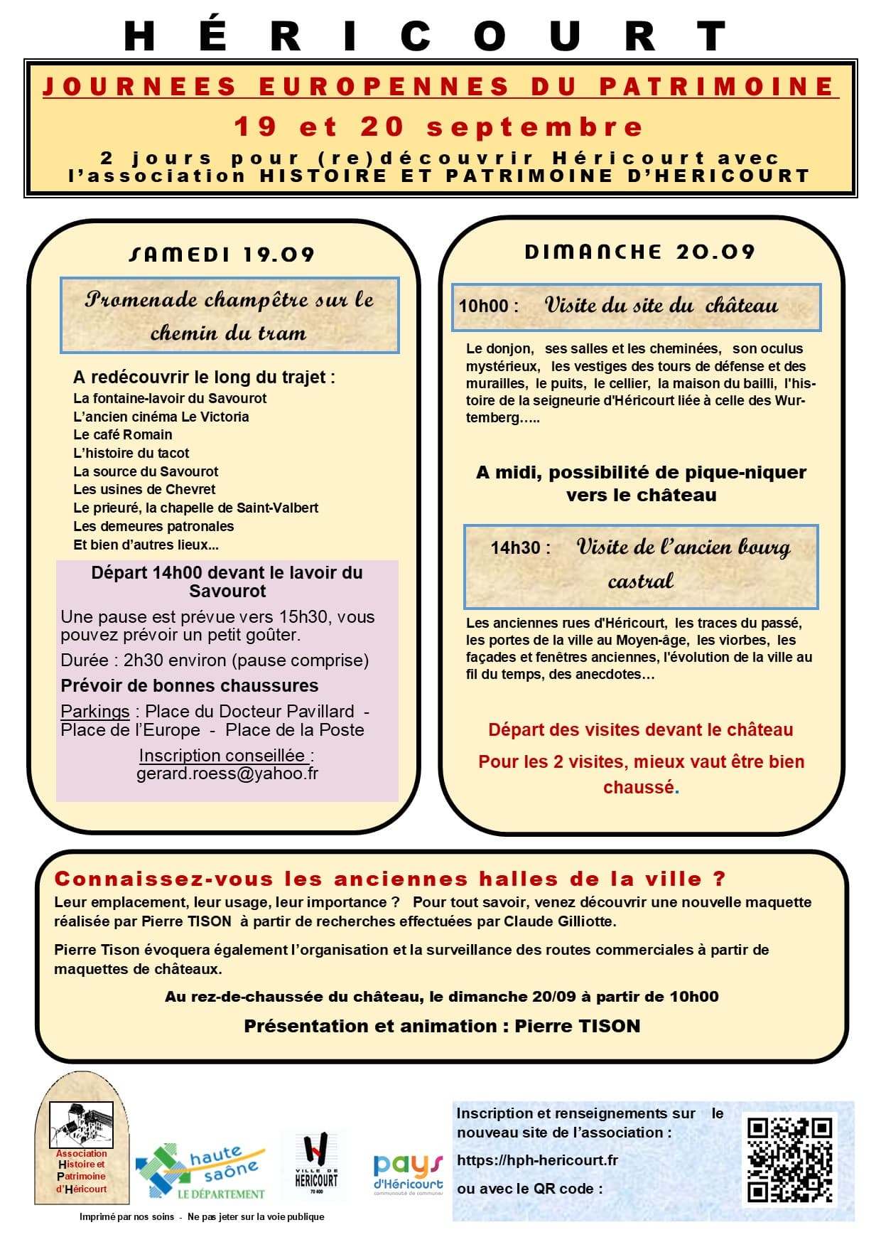 affiche et informations sur les visites